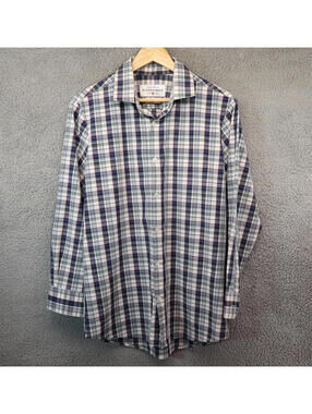 Mizzen+Main Button Down Mens Medium Trim Blue Stretch